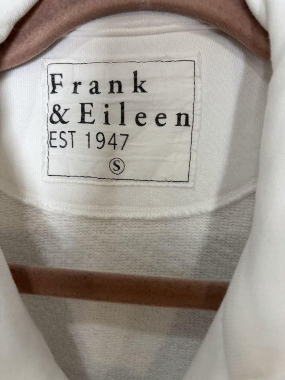 Frank & Eileen Belfast Jacket White Size Small Doube Breasted Button Comfy - Picture 5 of 7